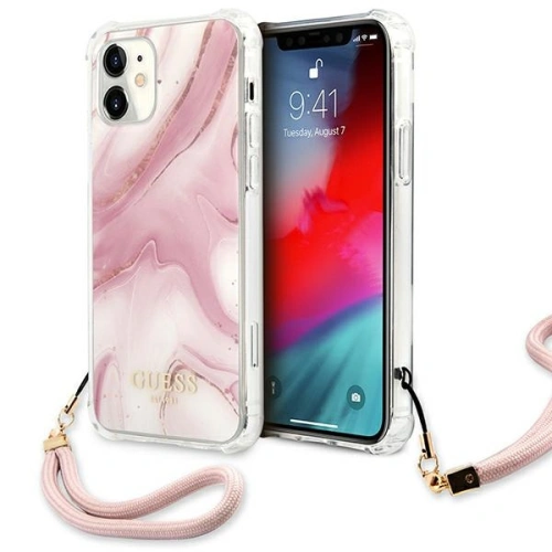 Kup Etui Guess GUHCP12SKSMAPI Apple iPhone 12 mini rózsaszín/pink hardcase Marble Collection - GUE1160PNK - {ean13} - Sklep Home Screen