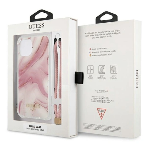 Kup Etui Guess GUHCP12SKSMAPI Apple iPhone 12 mini rózsaszín/pink hardcase Marble Collection - GUE1160PNK - {ean13} - Sklep Home Screen