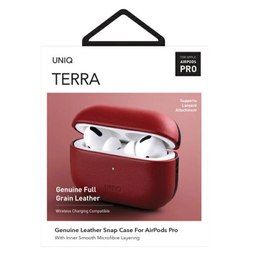 Kup Apple UNIQ Terra Tasche AirPods Pro Echtes Leder rot/rot - UNIQ403RED - {ean13} - Sklep Home Screen