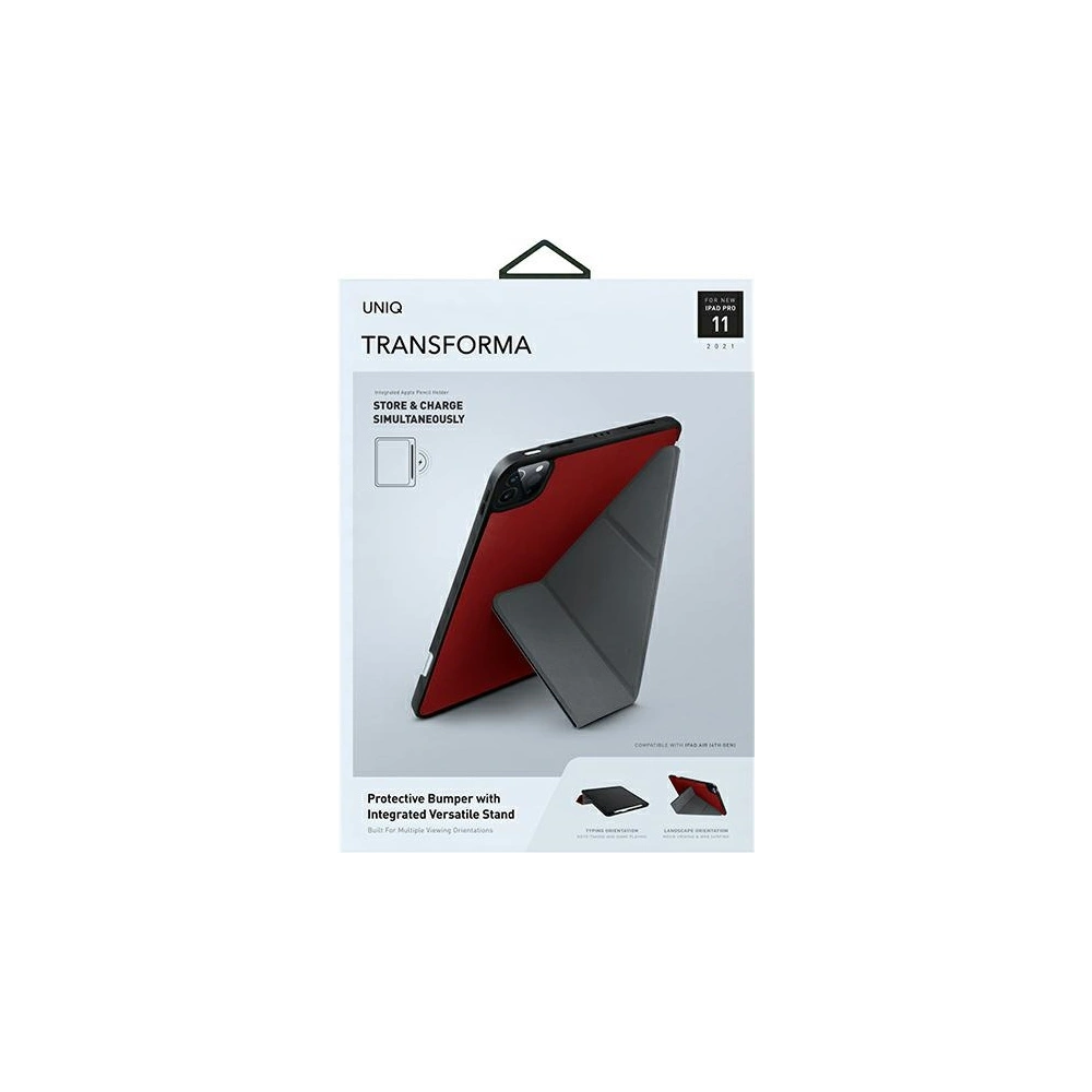 Etui UNIQ Transforma Apple iPad Pro 11 2021 (3. generacji) Antimicrobial czerwony/coral red