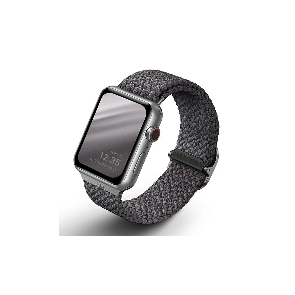 Pasek UNIQ Aspen Apple Watch 4/5/6/7/SE/8/9/10 40/41/42mm Braided szary/granite grey