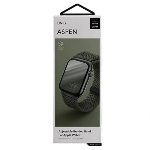 Kup UNIQ Aspen szíj Apple Watch 4/5/6/7/SE/8/9/10 40/41/42mm Zsinóros zöld/cypress green - UNIQ410CYPGRN - {ean13} - Sklep Home Screen