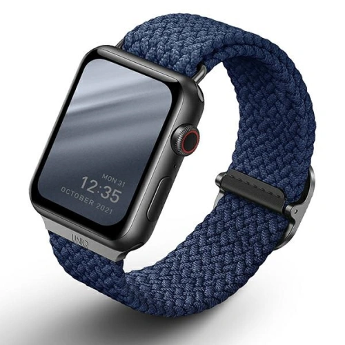 Kup Pasek UNIQ Aspen Apple Watch 4/5/6/7/SE/8/9/Ultra 44/45/49mm Braided niebieski/oxford blue - UNIQ411OXFBLU - {ean13} - Sklep Home Screen