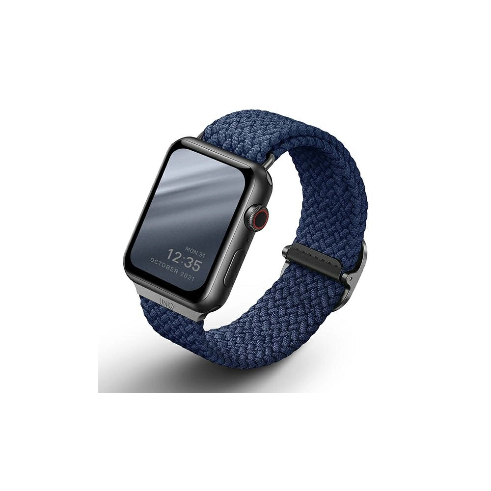 Pasek UNIQ Aspen Apple Watch 4/5/6/7/SE/8/9/Ultra 44/45/49mm Braided niebieski/oxford blue