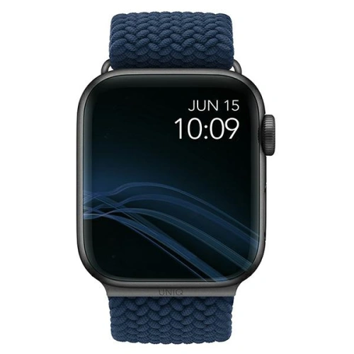 Kup UNIQ Aspen Apple Watch 4/5/6/7/SE/8/9/Ultra 44/45/49mm Zsinórozott kék/oxford kék - UNIQ411OXFBLU - {ean13} - Sklep Home Screen