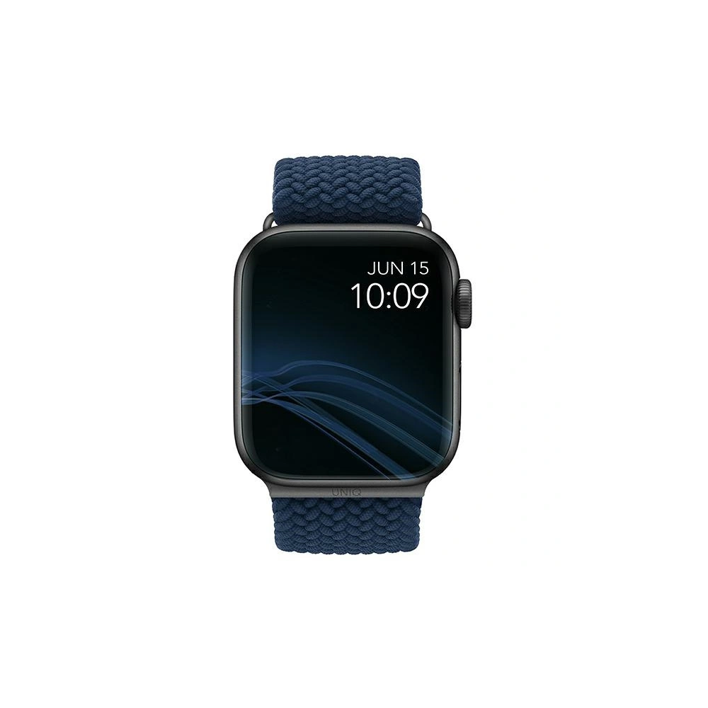 Pasek UNIQ Aspen Apple Watch 4/5/6/7/SE/8/9/Ultra 44/45/49mm Braided niebieski/oxford blue
