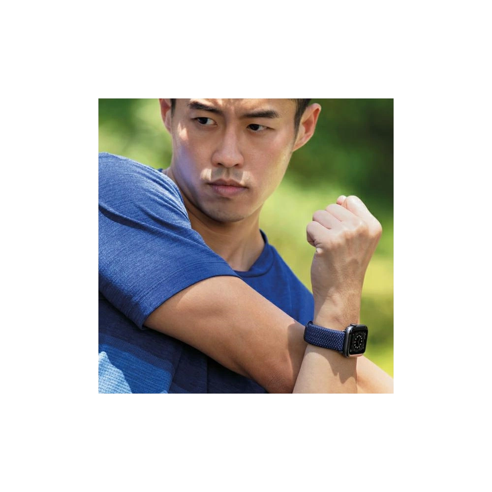 Pasek UNIQ Aspen Apple Watch 4/5/6/7/SE/8/9/Ultra 44/45/49mm Braided niebieski/oxford blue