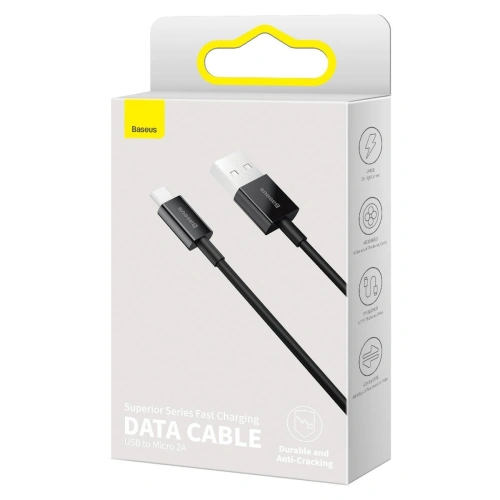Kup Kabel USB do micro Baseus Superior Series, 2A, 2m (czarny) - BSU2823BLK - {ean13} - Sklep Home Screen