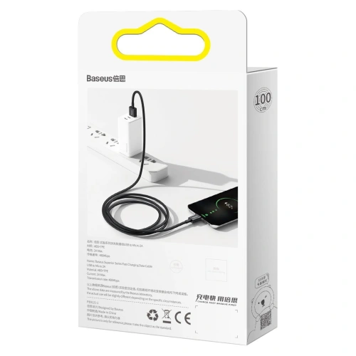 Kup Kabel USB do micro Baseus Superior Series, 2A, 2m (czarny) - BSU2823BLK - {ean13} - Sklep Home Screen