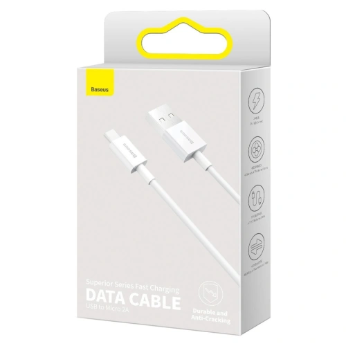 Kup Kabel USB do micro Baseus Superior Series, 2A, 1m (biały) - BSU2824WHT - {ean13} - Sklep Home Screen