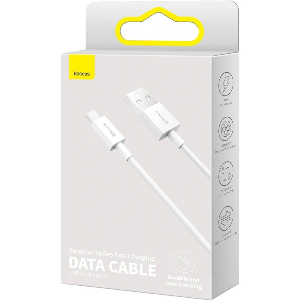 Kabel USB do micro Baseus Superior Series, 2A, 2m (biały)