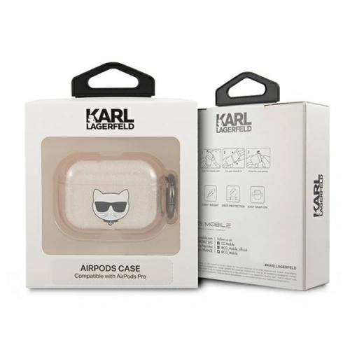 Kup Etui Karl Lagerfeld KLAPUCHGD pentru Apple AirPods Pro capac auriu/silver Glitter Choupette - KLD585SLV - {ean13} - Sklep Home Screen