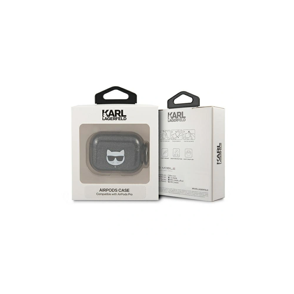 Etui Karl Lagerfeld KLAPUCHGK Apple AirPods Pro cover czarny/black Glitter Choupette