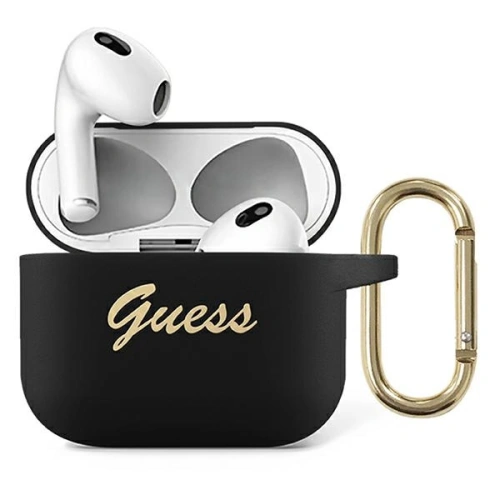 Kup Etui Guess GUA3SSSK Apple AirPods 3 kryt černý/black silikon Vintage Script - GUE1106BLK - {ean13} - Sklep Home Screen