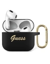 Guess Apple Hülle GUA3SSSK AirPods 3 Abdeckung schwarz/schwarz Silikon Vintage Script