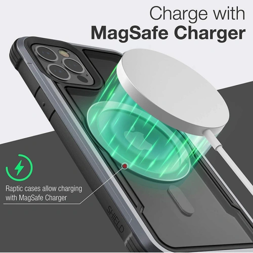 Buy Raptic Shield Pro Magnet - Aluminium Case for iPhone 12/12 Pro MagSafe (DROP TEST 4M) (Black) - XDR115BLK - {ean13} - Home Screen Store Europe