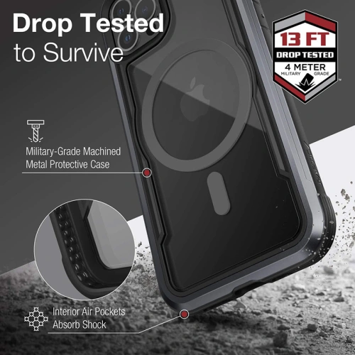Buy Raptic Shield Pro Magnet - Aluminium Case for iPhone 12/12 Pro MagSafe (DROP TEST 4M) (Black) - XDR115BLK - {ean13} - Home Screen Store Europe