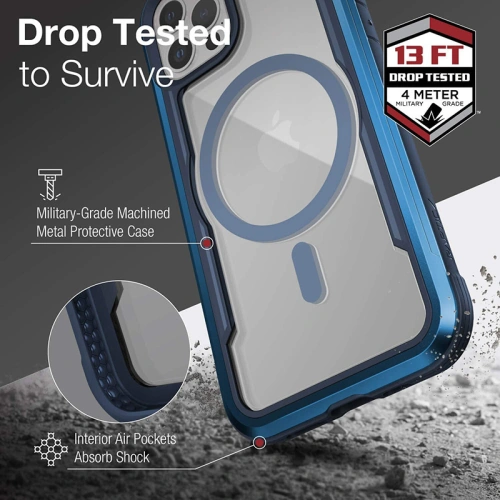 Buy Raptic Shield Pro Magnet - Aluminium Case for iPhone 12/12 Pro MagSafe (DROP TEST 4M) (Blue) - XDR116BLU - {ean13} - Home Screen Store Europe