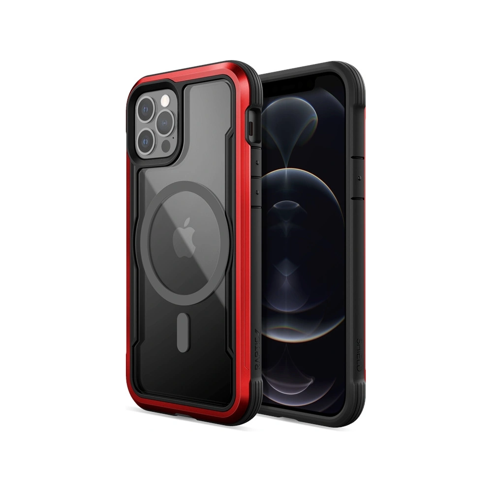 Etui aluminiowe X-Doria Raptic Shield Pro Magnet MagSafe Apple iPhone 12/12 Pro (czerwony)