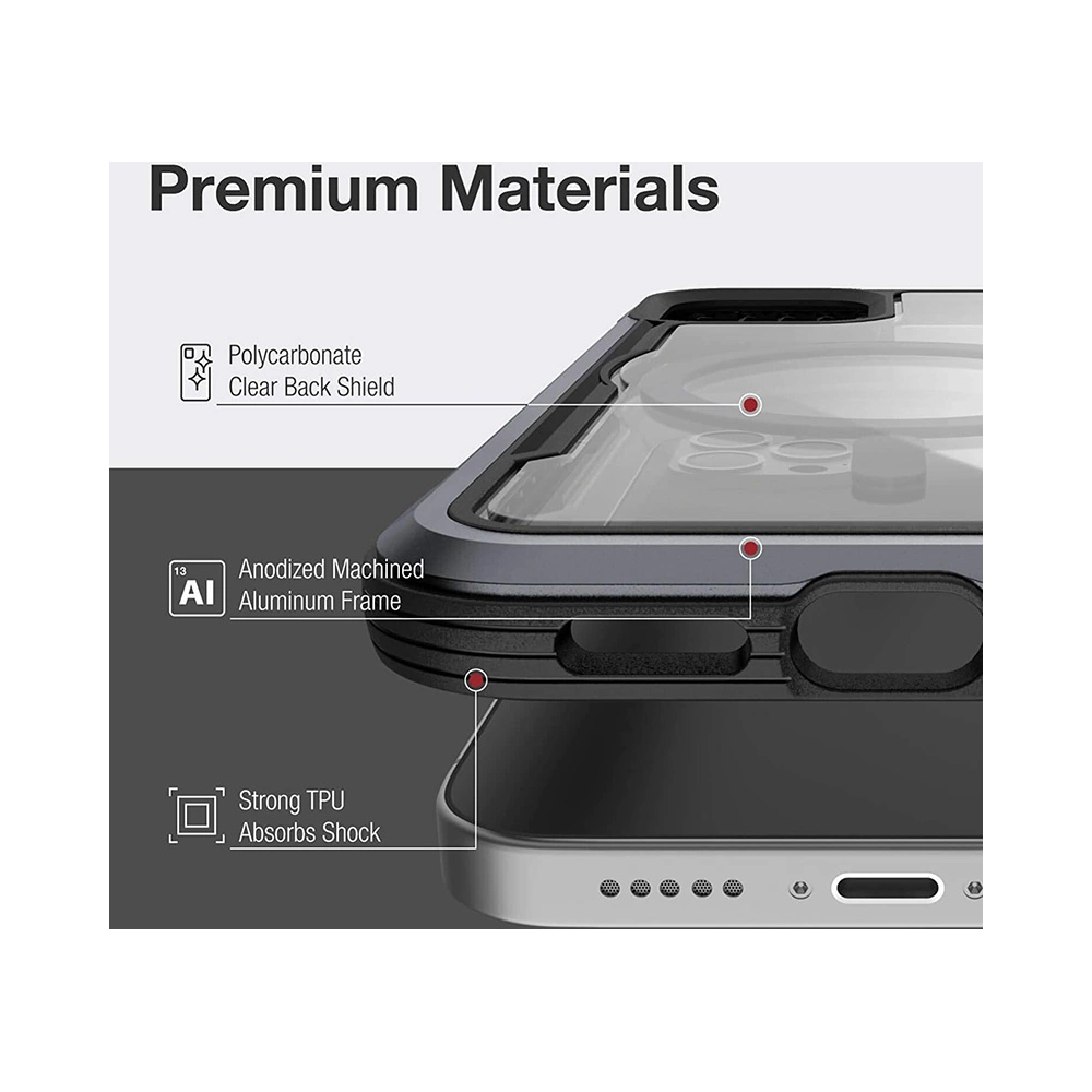 Etui aluminiowe X-Doria Raptic Shield Pro Magnet MagSafe Apple iPhone 12/12 Pro (czerwony)