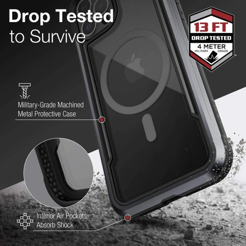 Buy Raptic Shield Pro Magnet - Aluminium Case for iPhone 12 Pro Max MagSafe (DROP TEST 4M) (Black) - XDR118BLK - {ean13} - Home Screen Store Europe
