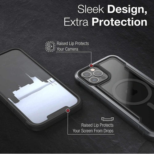 Buy Raptic Shield Pro Magnet - Aluminium Case for iPhone 12 Pro Max MagSafe (DROP TEST 4M) (Black) - XDR118BLK - {ean13} - Home Screen Store Europe