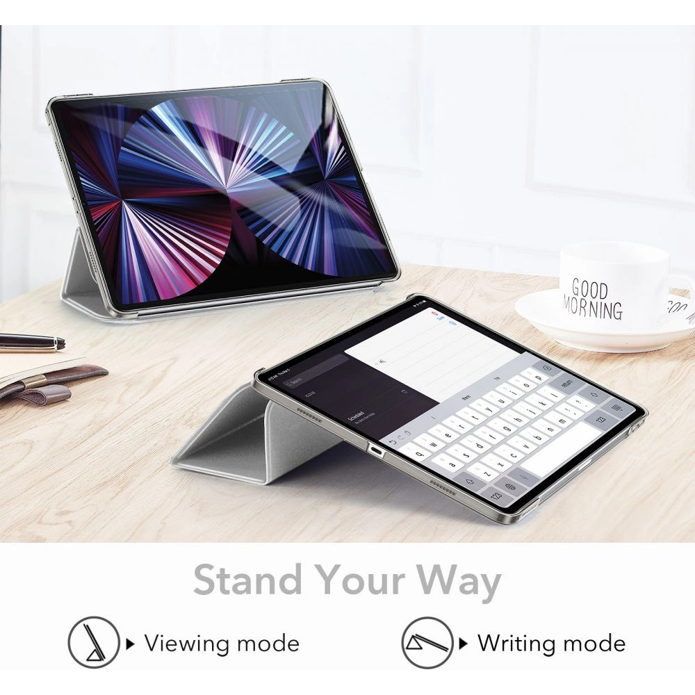 Etui ESR Ascend Trifold Apple iPad Pro 11 2021 (3. generacji) Grey + Szkło