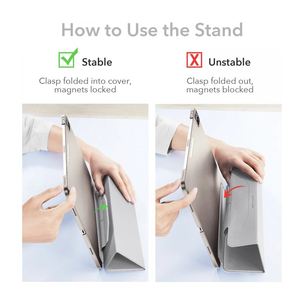 Etui ESR Ascend Trifold Apple iPad Pro 11 2021 (3. generacji) Grey + Szkło