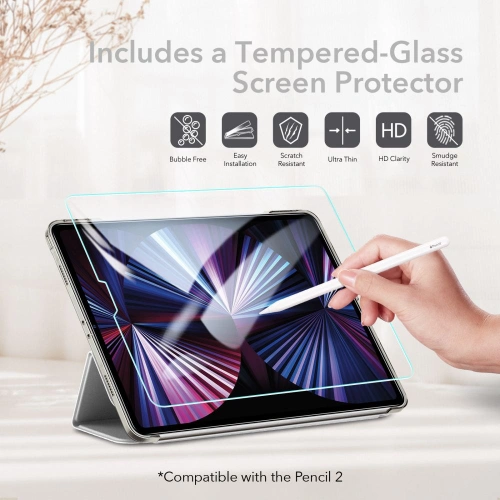 Kup ESR Apple Tasche Ascend Trifold iPad Pro 11 2021 (3. Generation) Grau + Glas - ESR357GRY - {ean13} - Sklep Home Screen