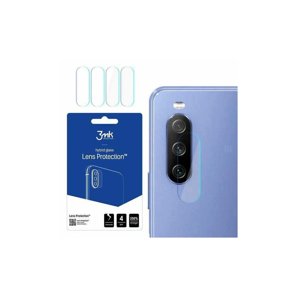 Szkło hybrydowe na obiektyw aparatu 3MK Lens Protection Sony Xperia 10 III 5G [4 PACK]