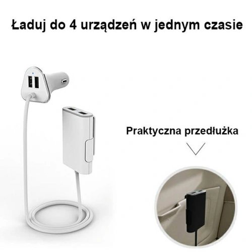 Kup Automobilová nabíječka AWEI C-400 9.6A 4xUSB High Speed bílá/bílá - AWEI072WHT - {ean13} - Sklep Home Screen