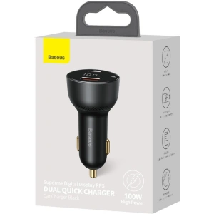 Kup Ładowarka samochodowa Baseus Superme USB, USB-C, 100W (czarna) - BSU2835BLK - {ean13} - Sklep Home Screen