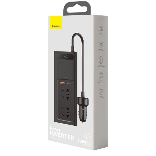Kup Autós inverter Baseus 150W, 220V, CN/EU (fekete) - BSU2836BLK - {ean13} - Sklep Home Screen