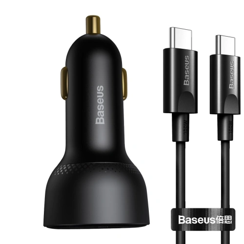 Kup Auto nabíječka Baseus Superme USB, USB-C, 100W + USB-C kabel (černá) - BSU2838BLK - {ean13} - Sklep Home Screen