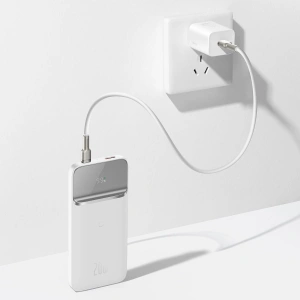 PowerBank Baseus Bipow 10000mAh, 2xUSB, USB-C, 20W, QI (biały)