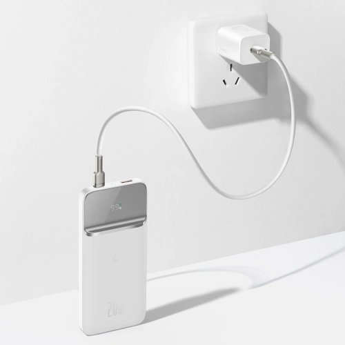 Kup PowerBank Baseus Bipow 10000mAh, 2xUSB, USB-C, 20W, QI (bílý) - BSU2840WHT - {ean13} - Sklep Home Screen
