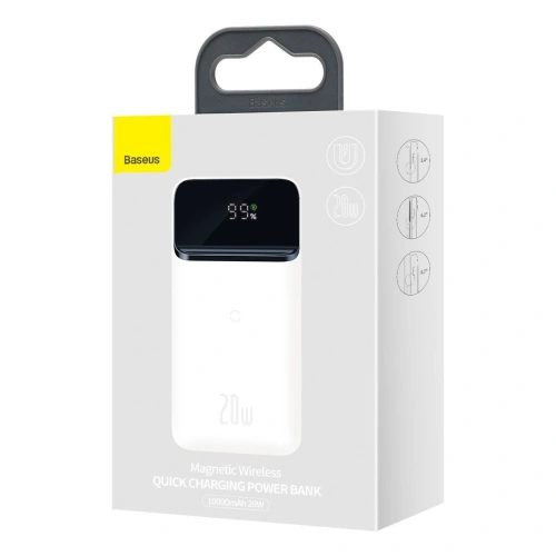 Kup PowerBank Baseus Bipow 10000mAh, 2xUSB, USB-C, 20W, QI (bílý) - BSU2840WHT - {ean13} - Sklep Home Screen
