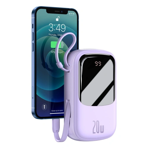 Kup Powerbank Baseus Qpow 20000mAh, IP, USB, USB-C, 20W kábellel IP (lila) - BSU2841PRP - {ean13} - Sklep Home Screen