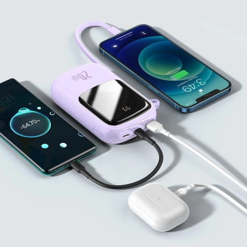 Kup Powerbank Baseus Qpow 20000mAh, IP, USB, USB-C, 20W kábellel IP (lila) - BSU2841PRP - {ean13} - Sklep Home Screen