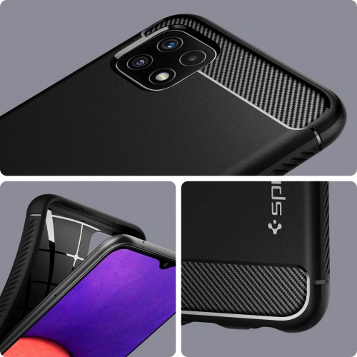 Kup Etui Spigen Rugged Armor Samsung Galaxy A22 5G Matná černá - SPN1664BLK - {ean13} - Sklep Home Screen