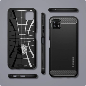 Kup Etui Spigen Rugged Armor Samsung Galaxy A22 5G Matt Fekete - SPN1664BLK - {ean13} - Sklep Home Screen