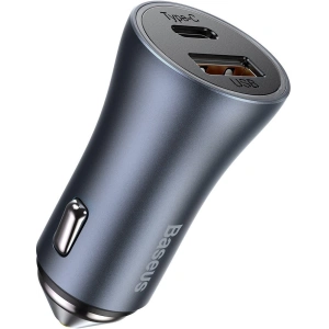 Kup Autós töltő Baseus Golden Contactor Pro, USB + USB-C, QC4.0+, PD, SCP, 40W (szürke) + 1m USB-C kábel iP-hez (fekete) - BSU2843BLK - {ean13} - Sklep Home Screen