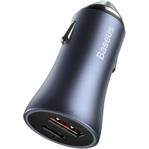 Kup Autonabíječka Baseus Golden Contactor Pro, USB + USB-C, QC4.0+, PD, SCP, 40W (šedá) + kabel USB-C do iP 1m (černý) - BSU2843BLK - {ean13} - Sklep Home Screen