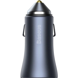 Buy Baseus Golden Contactor Pro car charger, USB + USB-C, QC4.0+, PD, SCP, 40W (dark gray) with Cable Type-C to iP 1m Black - BSU2843BLK - {ean13} - Home Screen Store Europe