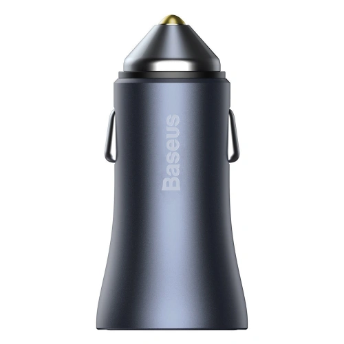 Buy Baseus Golden Contactor Pro car charger, USB + USB-C, QC4.0+, PD, SCP, 40W (dark gray) with Cable Type-C to iP 1m Black - BSU2843BLK - {ean13} - Home Screen Store Europe