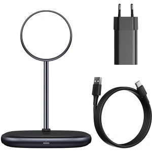 Kup Stojak magnetyczny Baseus Swan MagSafe z ładowarką indukcyjną do iPhone 12 (czarny) + ładowarka sieciowa 24W (czarna) - BSU2845BLK - {ean13} - Sklep Home Screen