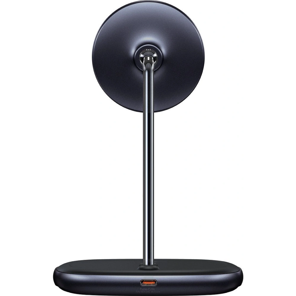 Stojak magnetyczny Baseus Swan MagSafe z ładowarką indukcyjną do iPhone 12 (czarny) + ładowarka sieciowa 24W (czarna)