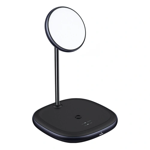 Kup Stativ magnetic Baseus Swan MagSafe cu încărcător inductiv pentru iPhone 12 (negru) + încărcător de rețea 24W (negru) - BSU2845BLK - {ean13} - Sklep Home Screen