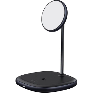 Baseus Swan MagSafe Magnetic Stand with Wireless Charger for iPhone 12 (black) + 24W charger (black)