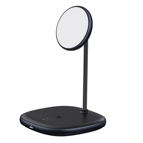 Kup Stativ magnetic Baseus Swan MagSafe cu încărcător inductiv pentru iPhone 12 (negru) + încărcător de rețea 24W (negru) - BSU2845BLK - {ean13} - Sklep Home Screen